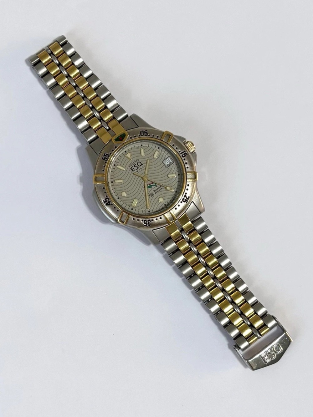 Esquire Swiss Men's Vintage Watch Two Toned Gold Silver Needs Battery